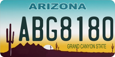 AZ license plate ABG8180