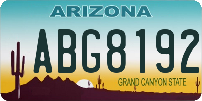 AZ license plate ABG8192
