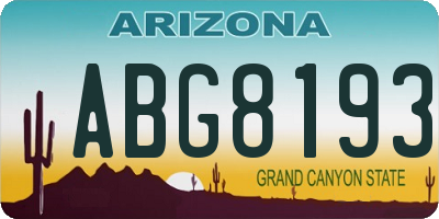 AZ license plate ABG8193