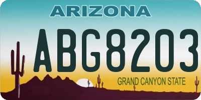 AZ license plate ABG8203