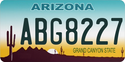 AZ license plate ABG8227