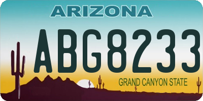 AZ license plate ABG8233