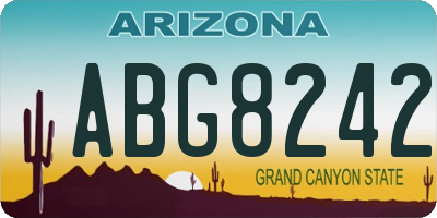 AZ license plate ABG8242