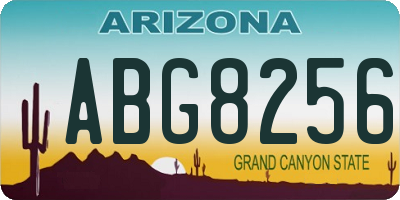 AZ license plate ABG8256