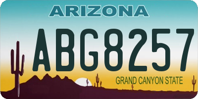 AZ license plate ABG8257