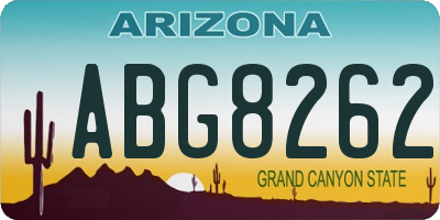 AZ license plate ABG8262