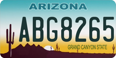 AZ license plate ABG8265