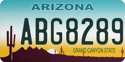 AZ license plate ABG8289