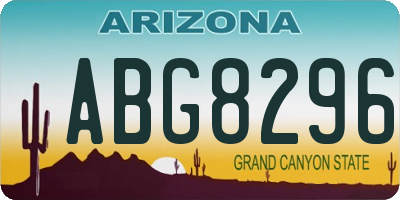 AZ license plate ABG8296