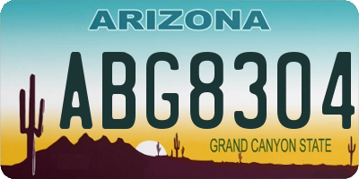 AZ license plate ABG8304