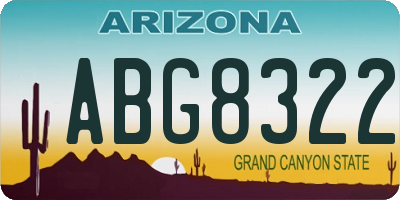 AZ license plate ABG8322