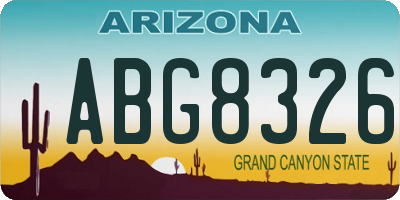 AZ license plate ABG8326