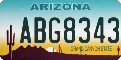 AZ license plate ABG8343
