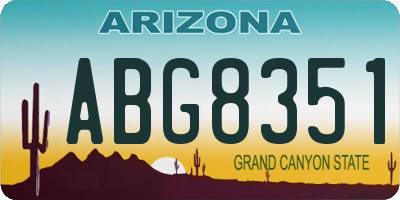 AZ license plate ABG8351