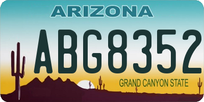 AZ license plate ABG8352