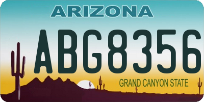 AZ license plate ABG8356