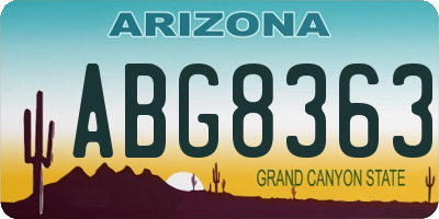 AZ license plate ABG8363