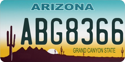 AZ license plate ABG8366