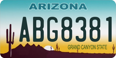 AZ license plate ABG8381