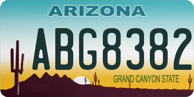 AZ license plate ABG8382