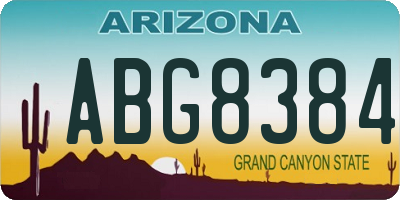 AZ license plate ABG8384