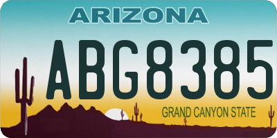 AZ license plate ABG8385