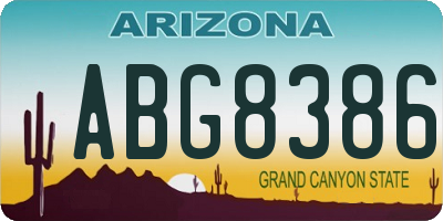 AZ license plate ABG8386