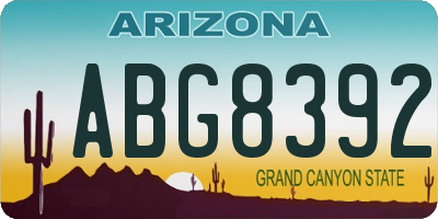 AZ license plate ABG8392
