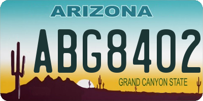 AZ license plate ABG8402