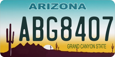 AZ license plate ABG8407
