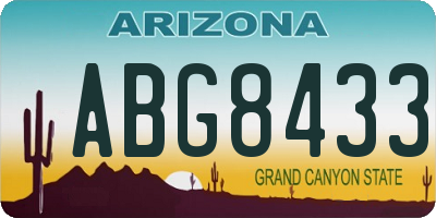 AZ license plate ABG8433
