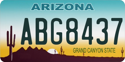 AZ license plate ABG8437