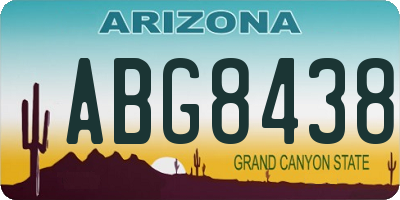 AZ license plate ABG8438