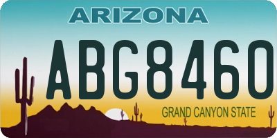 AZ license plate ABG8460