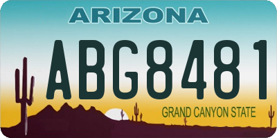 AZ license plate ABG8481