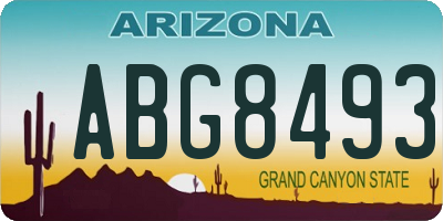AZ license plate ABG8493