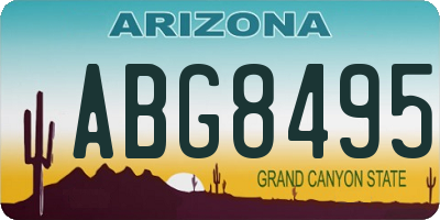 AZ license plate ABG8495