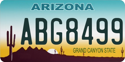 AZ license plate ABG8499