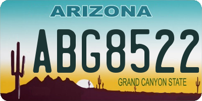 AZ license plate ABG8522