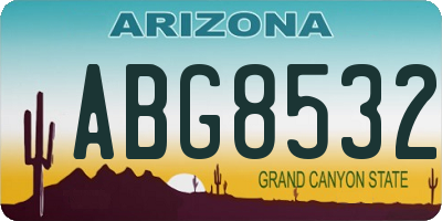 AZ license plate ABG8532