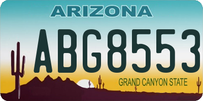 AZ license plate ABG8553