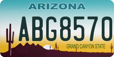 AZ license plate ABG8570