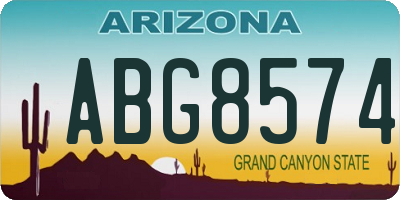 AZ license plate ABG8574