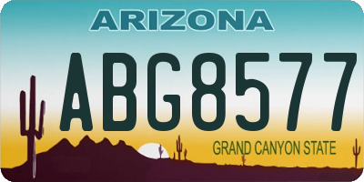 AZ license plate ABG8577