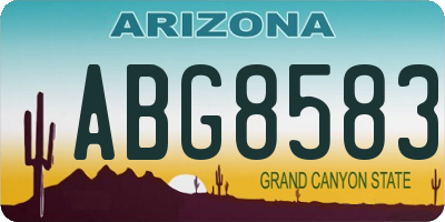 AZ license plate ABG8583