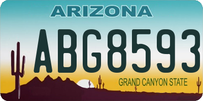 AZ license plate ABG8593