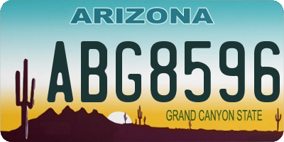 AZ license plate ABG8596