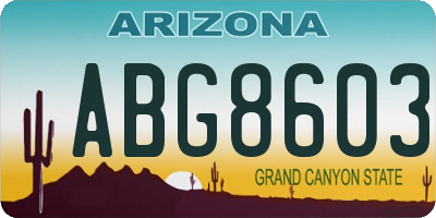 AZ license plate ABG8603