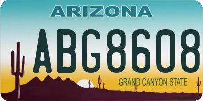 AZ license plate ABG8608