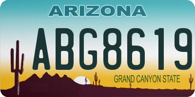AZ license plate ABG8619